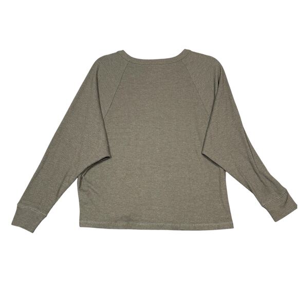 Chaser x Anthropologie Olive Waffle Knit Henley Top – Size Small - Picture 3 of 5